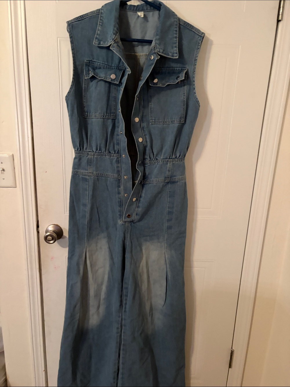 Sleeveless Denim Jumpsuit